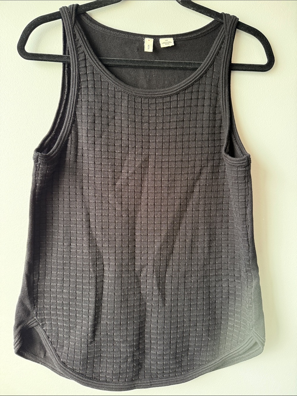 Moth Black Textured Square-Pattern Tank Top light sweater feel great basic M